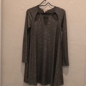 Gianni Bini silver long sleeve dress